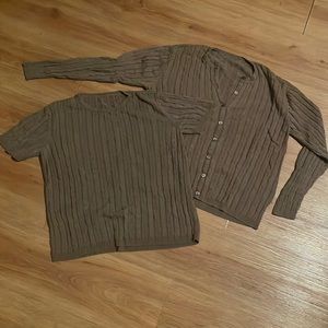 Taupe cardigan and sweater shirt size Medium sweater
